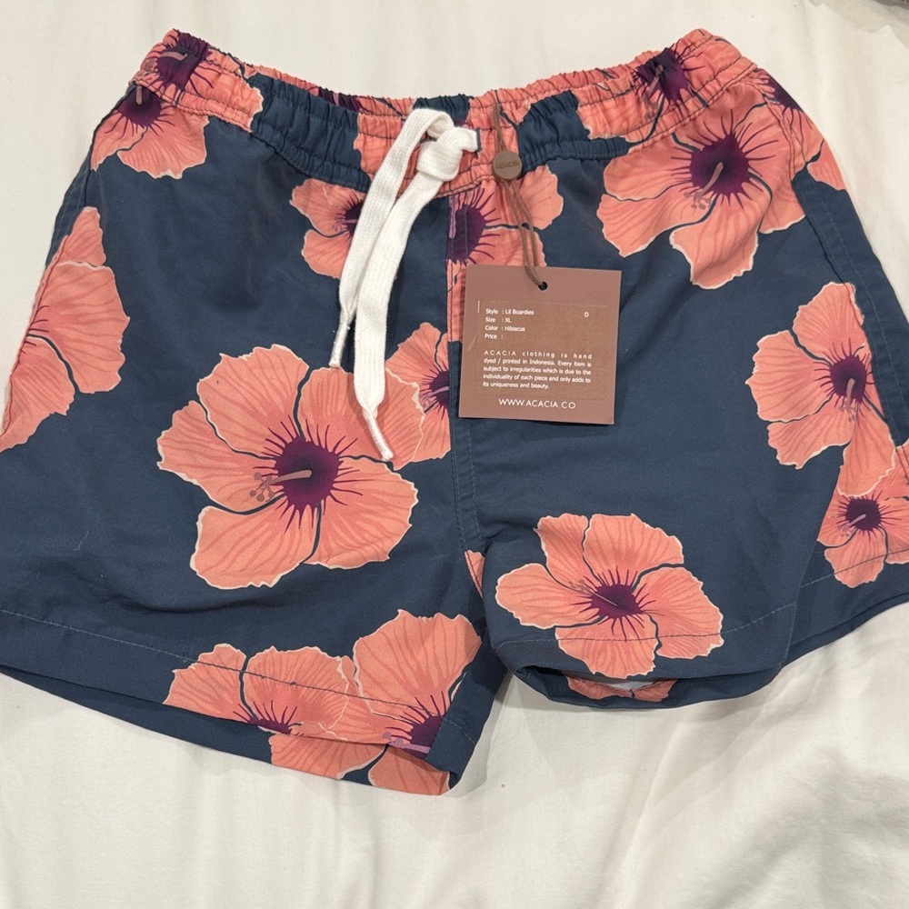 acacia swimwear xl hibiscus lil boardies nwt